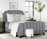 Fiona Upholstered Panel Bed Light Gray