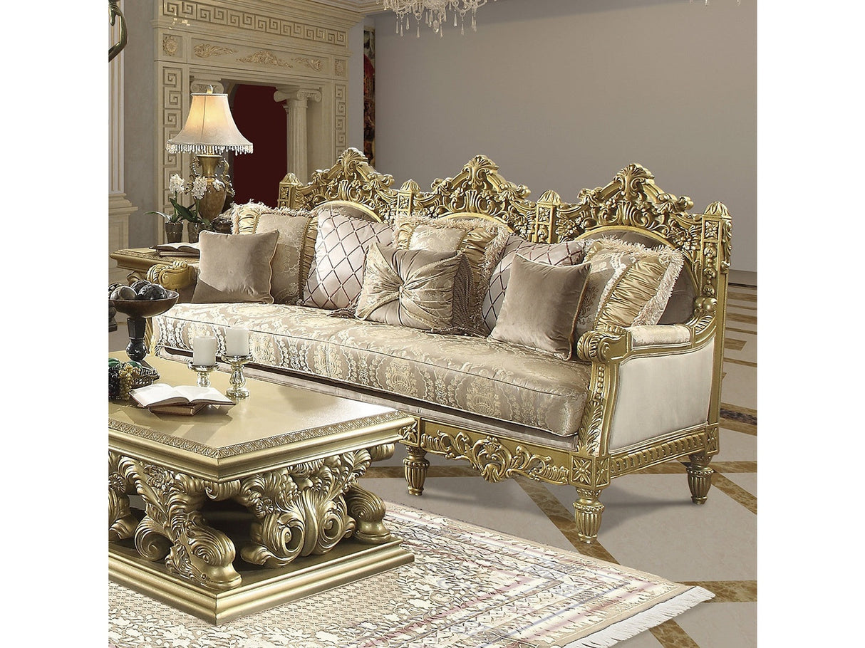 Fiora Metallic Gold Sofa by Homey Design at Eve Furniture