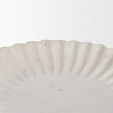 Fiora Round White Marble Scalloped Decorative Bowl by Mercana at Eve Furniture