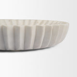 Fiora Round White Marble Scalloped Decorative Bowl by Mercana at Eve Furniture