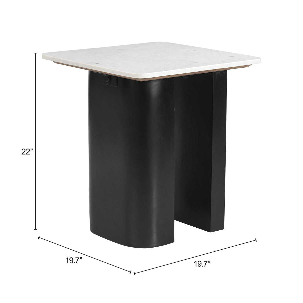 Fiora White & Black Side Table by Zuomod at Eve Furniture