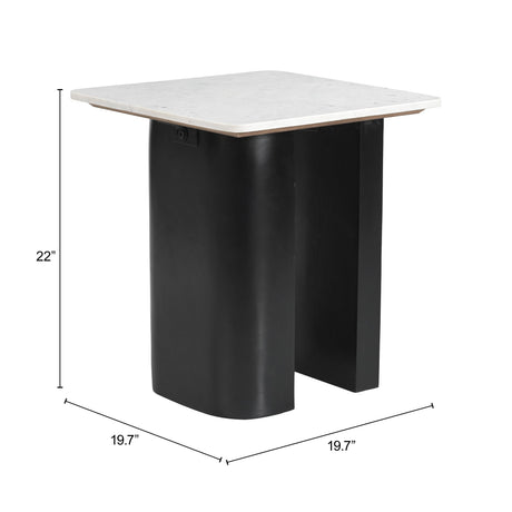 Fiora White & Black Side Table by Zuomod at Eve Furniture