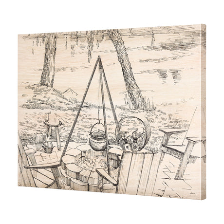 Fireside I by Mercana Studio a Hand Embellished Textured Canvas by Mercana at Eve Furniture