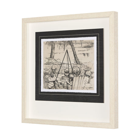 Fireside I by Mercana Studio a Hand Embellished Textured Framed Art Print Matted under Glass by Mercana at Eve Furniture