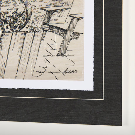 Fireside I by Mercana Studio a Hand Embellished Textured Framed Art Print Matted under Glass by Mercana at Eve Furniture