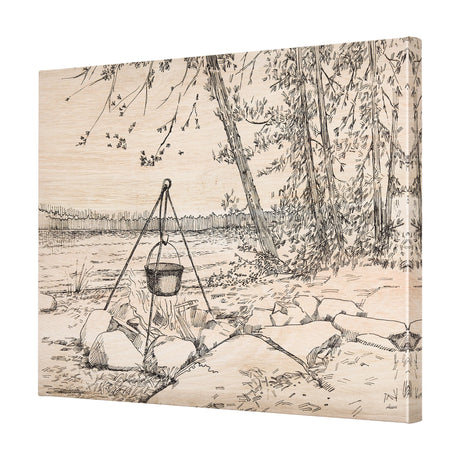 Fireside II by Mercana Studio a Hand Embellished Textured Canvas by Mercana at Eve Furniture