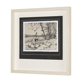 Fireside II by Mercana Studio a Hand Embellished Textured Framed Art Print Matted under Glass by Mercana at Eve Furniture