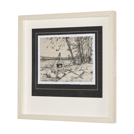 Fireside II by Mercana Studio a Hand Embellished Textured Framed Art Print Matted under Glass by Mercana at Eve Furniture