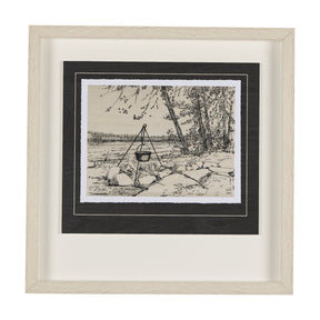Fireside II by Mercana Studio a Hand Embellished Textured Framed Art Print Matted under Glass by Mercana at Eve Furniture