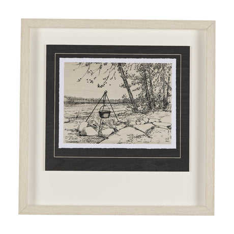 Fireside II by Mercana Studio a Hand Embellished Textured Framed Art Print Matted under Glass by Mercana at Eve Furniture