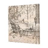 Fireside III by Mercana Studio a Hand Embellished Textured Canvas by Mercana at Eve Furniture