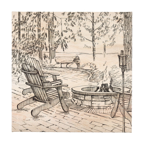 Fireside III by Mercana Studio a Hand Embellished Textured Canvas by Mercana at Eve Furniture
