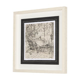 Fireside III by Mercana Studio a Hand Embellished Textured Framed Art Print Matted under Glass by Mercana at Eve Furniture
