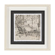 Fireside III by Mercana Studio a Hand Embellished Textured Framed Art Print Matted under Glass by Mercana at Eve Furniture