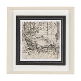 Fireside III by Mercana Studio a Hand Embellished Textured Framed Art Print Matted under Glass by Mercana at Eve Furniture