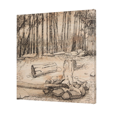 Fireside IV by Mercana Studio a Hand Embellished Textured Canvas by Mercana at Eve Furniture