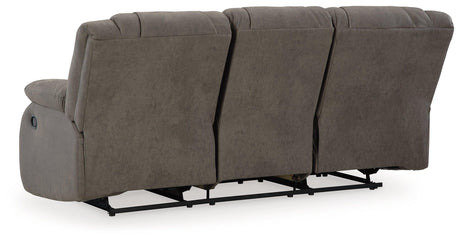 First Base Gunmetal Manual Reclining Sofa by Ashley at Eve Furniture
