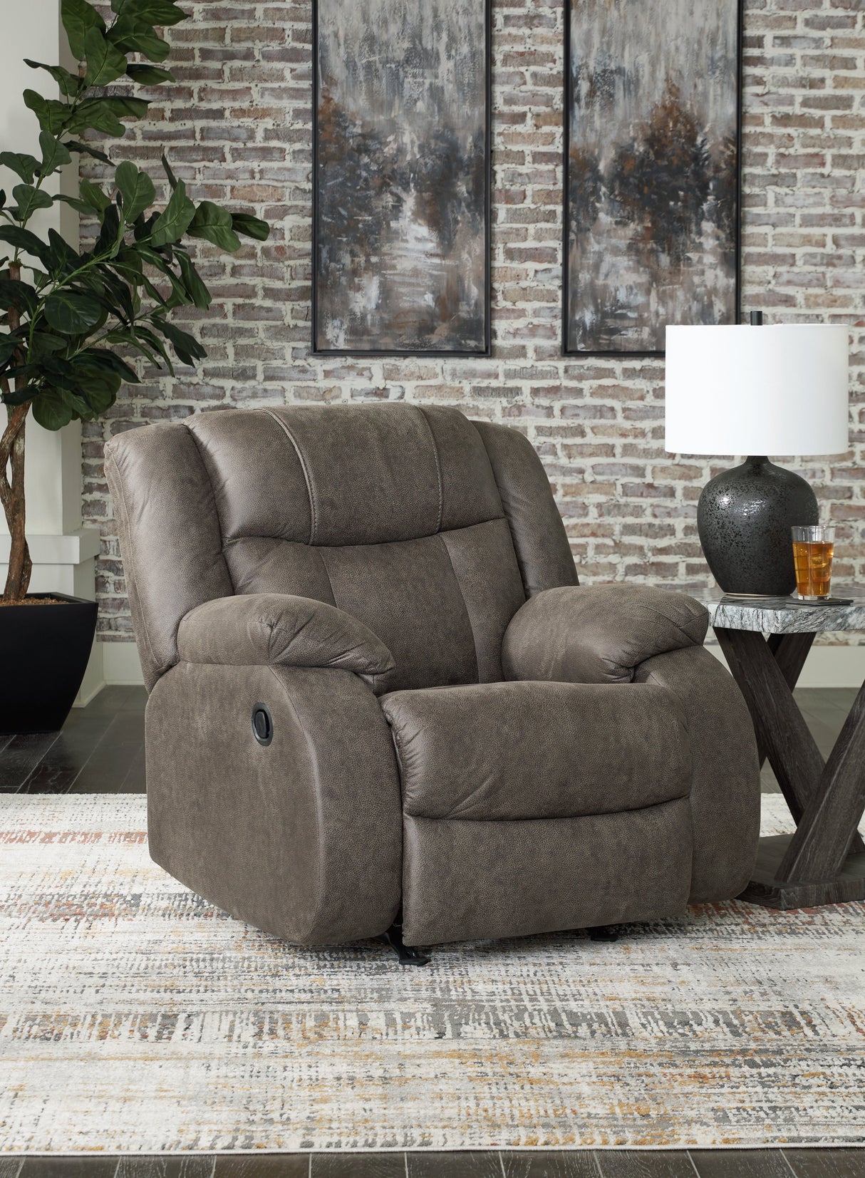 First Base Gunmetal Recliner