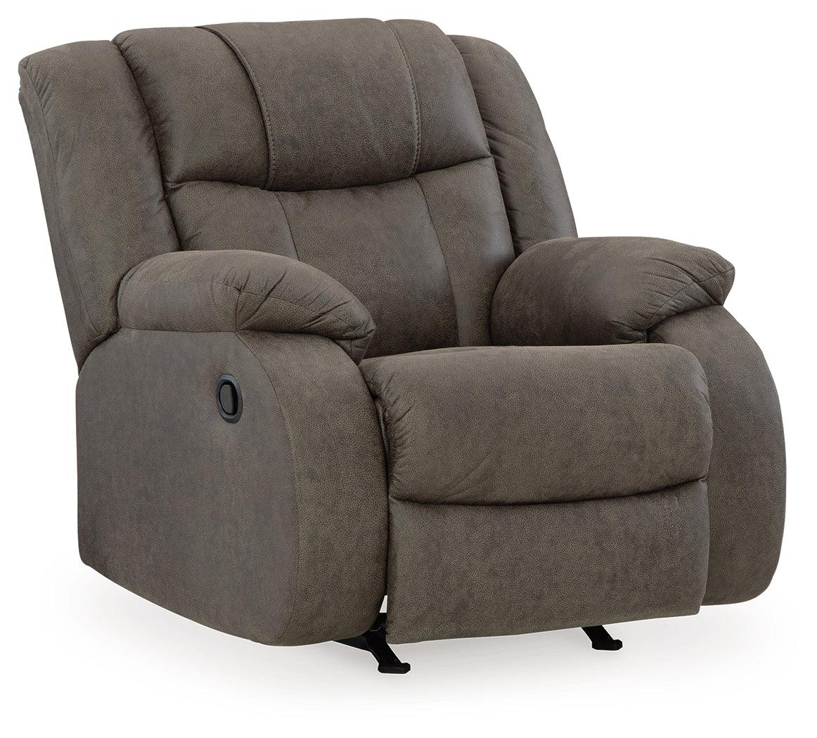 First Base Gunmetal Recliner by Ashley at Eve Furniture