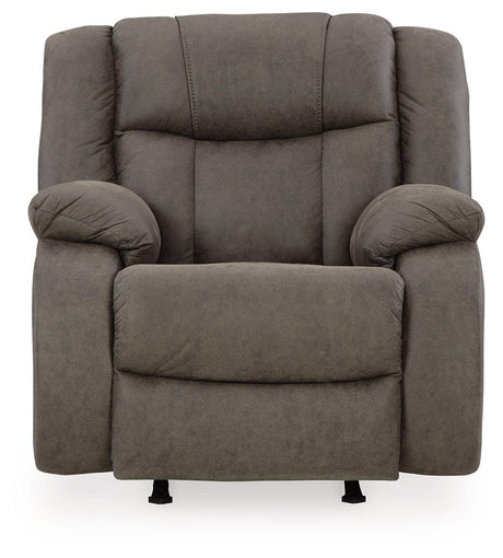 First Base Gunmetal Recliner by Ashley at Eve Furniture