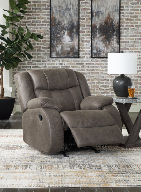 First Base Gunmetal Recliner by Ashley at Eve Furniture