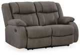 First Base Gunmetal Reclining Living Room Set