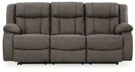 First Base Gunmetal Reclining Living Room Set by Ashley at Eve Furniture
