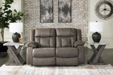 First Base Gunmetal Reclining Living Room Set
