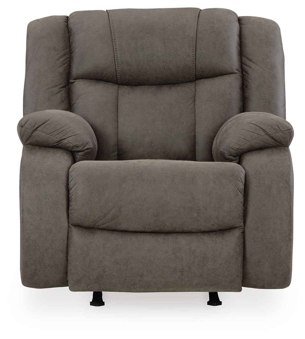 First Base Gunmetal Reclining Living Room Set