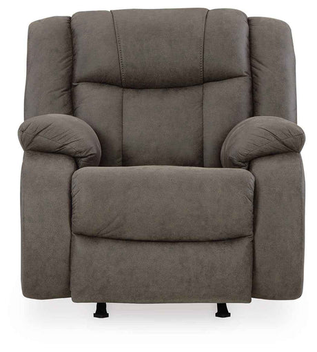 First Base Gunmetal Reclining Living Room Set by Ashley at Eve Furniture
