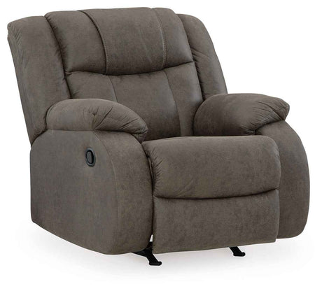 First Base Gunmetal Reclining Living Room Set by Ashley at Eve Furniture