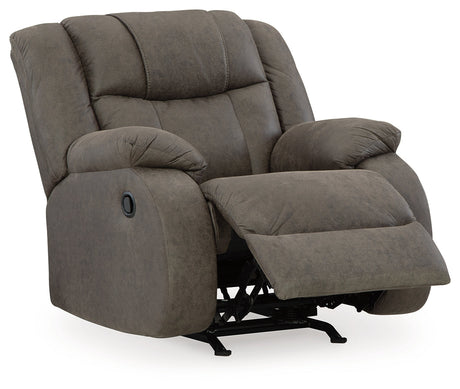 First Base Gunmetal Reclining Living Room Set by Ashley at Eve Furniture