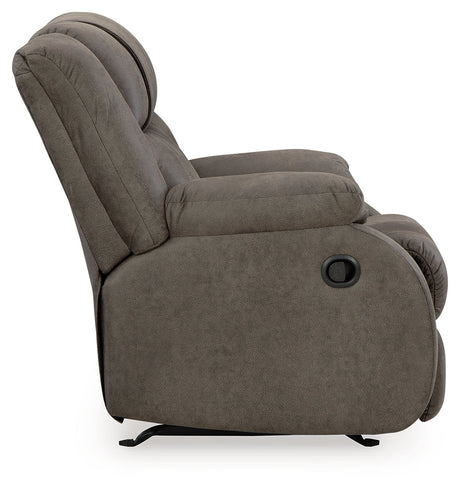 First Base Gunmetal Reclining Living Room Set by Ashley at Eve Furniture