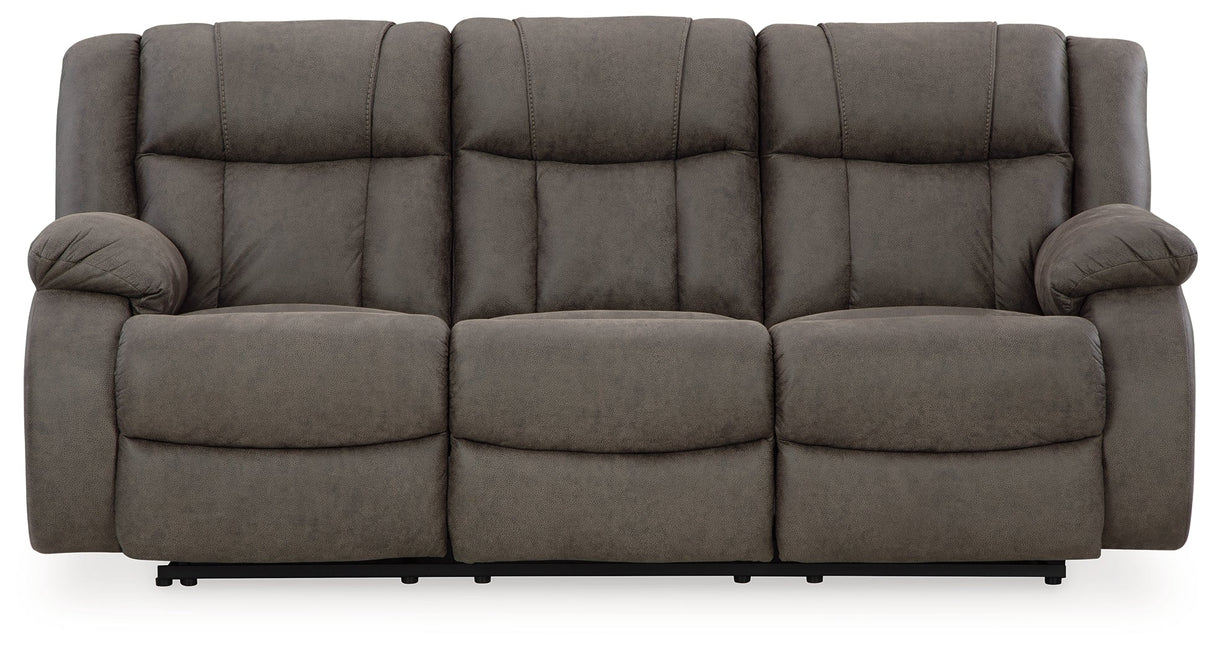 First Base Gunmetal Reclining Sofa