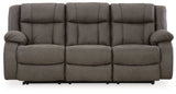 First Base Gunmetal Reclining Sofa