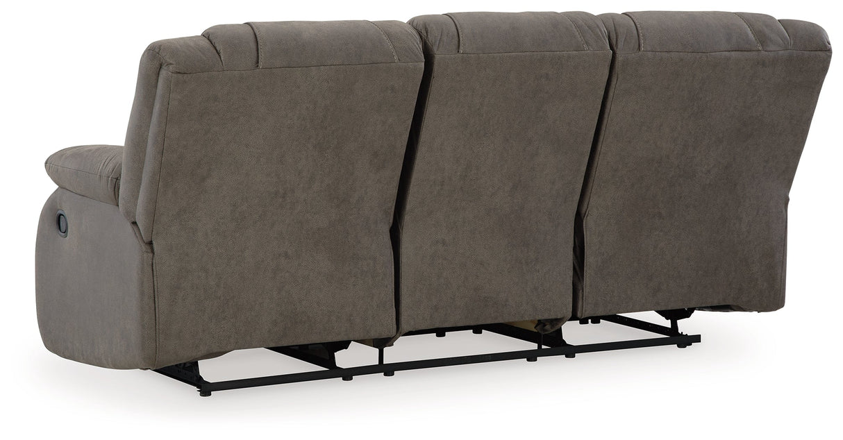 First Base Gunmetal Reclining Sofa