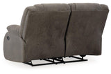 First Base Gunmetal Reclining Sofa, Loveseat and Recliner by Ashley at Eve Furniture