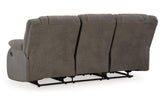 First Base Gunmetal Reclining Sofa, Loveseat and Recliner by Ashley at Eve Furniture
