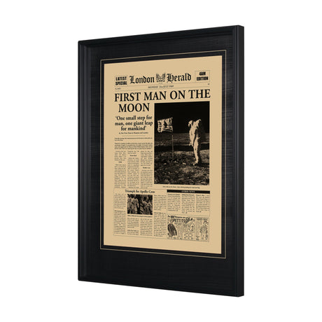 First Man On The Moon by Vintage Collection Hand Embelished Framed Art Photo Matted under Glass by Mercana at Eve Furniture