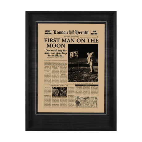 First Man On The Moon by Vintage Collection Hand Embelished Framed Art Photo Matted under Glass by Mercana at Eve Furniture