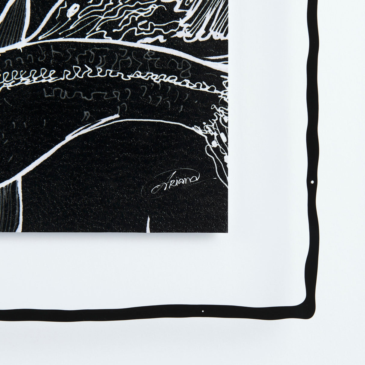Fish Black by Mercana Studio a Hand Embellished Textured Framed Art Print Matted under Glass by Mercana at Eve Furniture