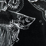 Fish Black by Mercana Studio a Hand Embellished Textured Framed Art Print Matted under Glass by Mercana at Eve Furniture