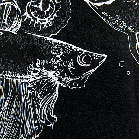 Fish Black by Mercana Studio a Hand Embellished Textured Framed Art Print Matted under Glass by Mercana at Eve Furniture