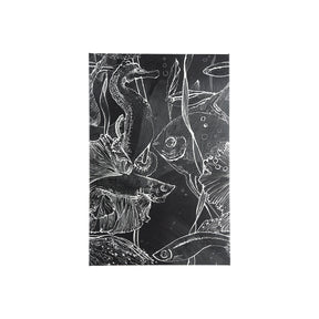 Fish Black I by Ariana a Hand Embellished Textured Canvas by Mercana at Eve Furniture