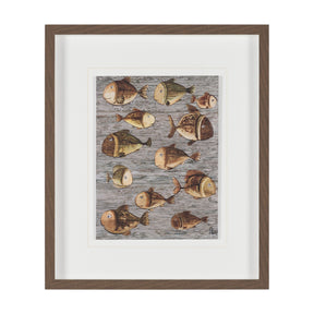 Fish Pattern I by Mercana Studio Hand-Embellished Textured Framed Artwork Matted under Glass by Mercana at Eve Furniture