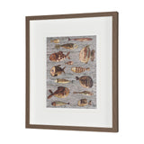 Fish Pattern II by Mercana Studio Hand-Embellished Textured Framed Artwork Matted under Glass by Mercana at Eve Furniture