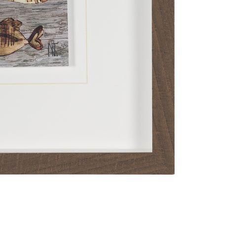 Fish Pattern II by Mercana Studio Hand-Embellished Textured Framed Artwork Matted under Glass by Mercana at Eve Furniture