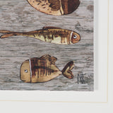 Fish Pattern II by Mercana Studio Hand-Embellished Textured Framed Artwork Matted under Glass by Mercana at Eve Furniture
