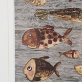 Fish Pattern II by Mercana Studio Hand-Embellished Textured Framed Artwork Matted under Glass by Mercana at Eve Furniture