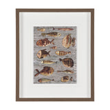 Fish Pattern II by Mercana Studio Hand-Embellished Textured Framed Artwork Matted under Glass by Mercana at Eve Furniture
